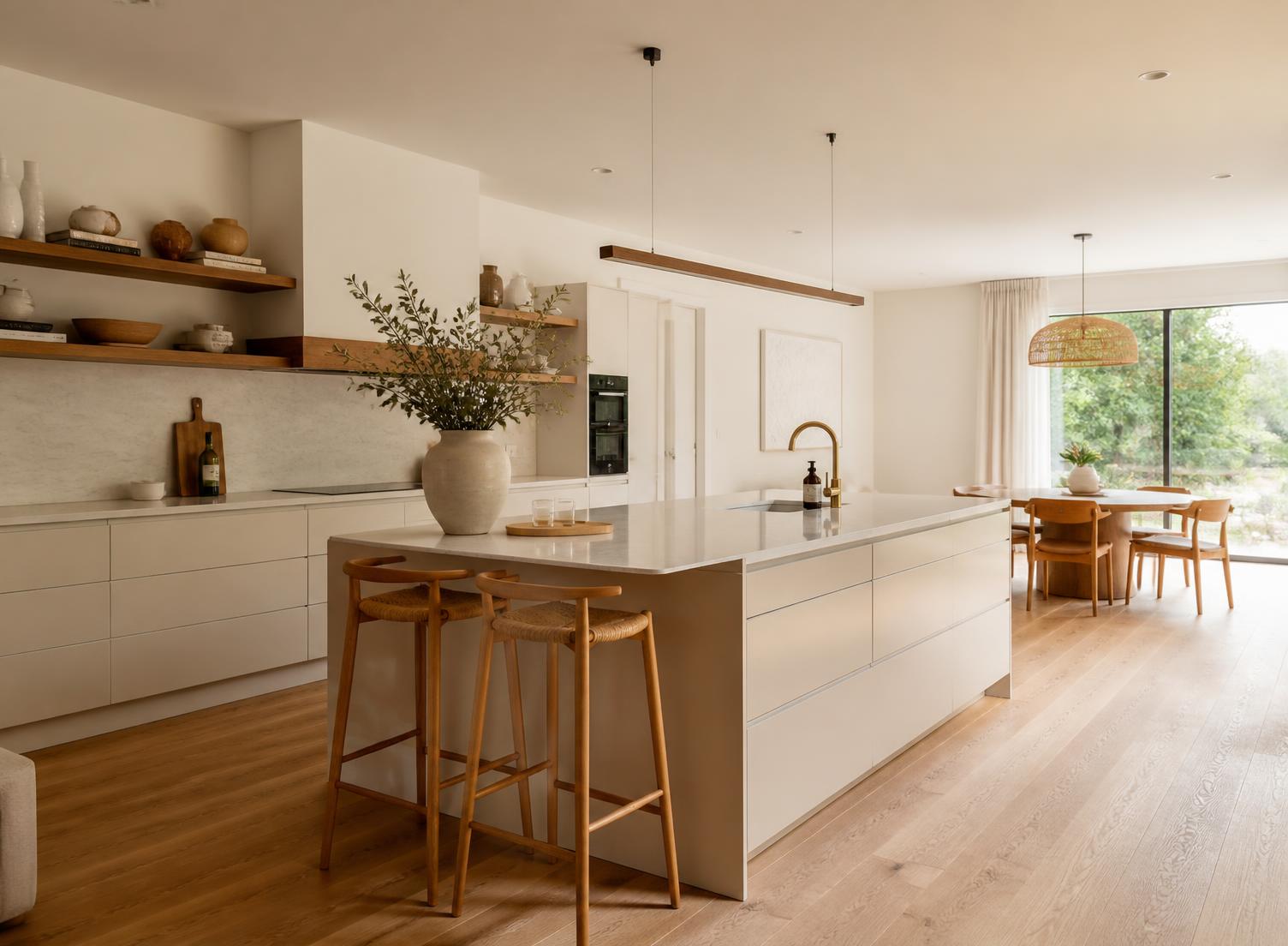 Open leefkeuken met eiland
